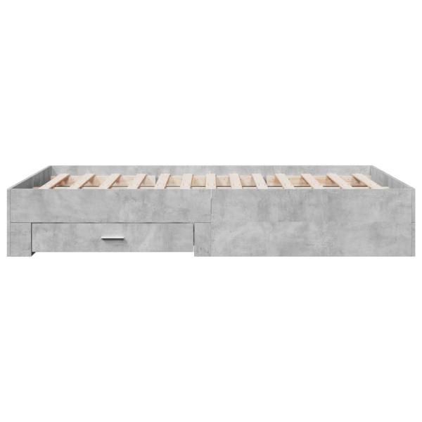 Bettgestell mit Schubladen Betongrau 140x190 cm Holzwerkstoff