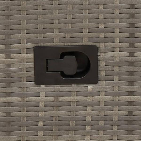 3-teiliges Bistro-Set mit Kissen Grau Poly Rattan