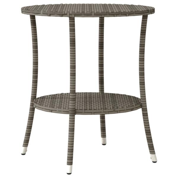 3-teiliges Bistro-Set mit Kissen Grau Poly Rattan