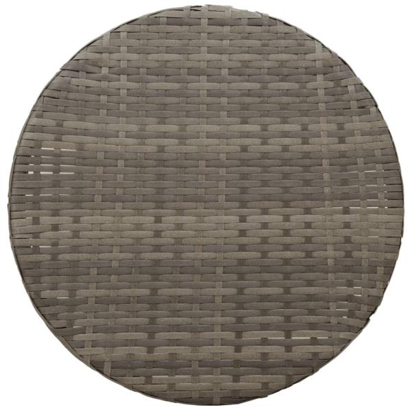 3-teiliges Bistro-Set mit Kissen Grau Poly Rattan