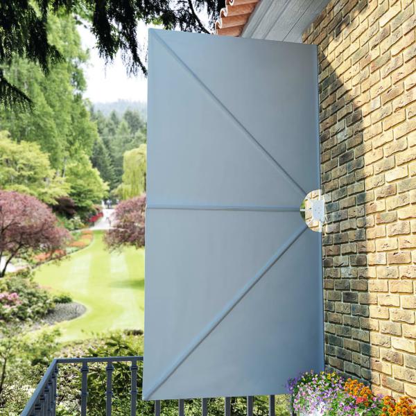 ARDEBO.de - Faltbarer Terrassen-Seitenfächer Grau 300×150 cm