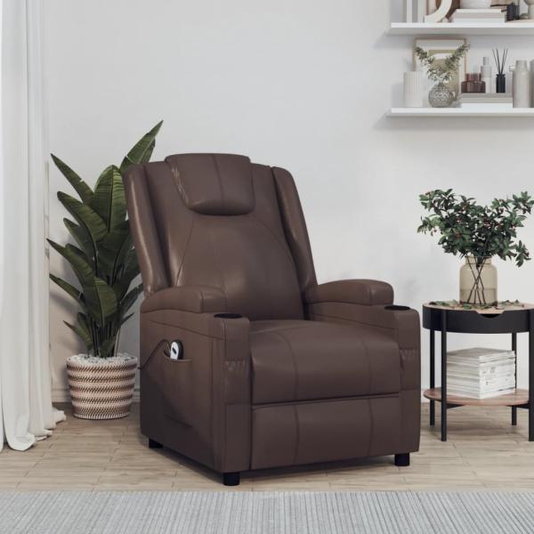 ARDEBO.de - Aufstehsessel Braun Kunstleder