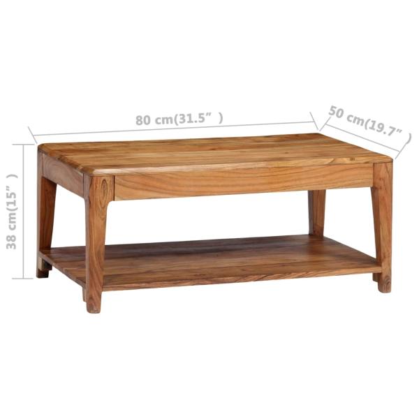 Couchtisch Massivholz 88x50x38 cm