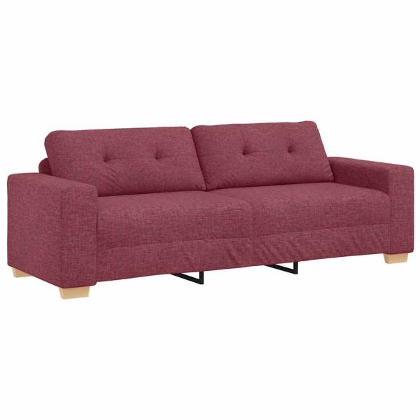 2-teiliges Sofa Set mit Kissen Weinroter Stoff