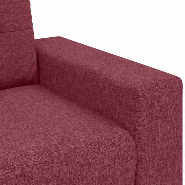 2-teiliges Sofa Set mit Kissen Weinroter Stoff