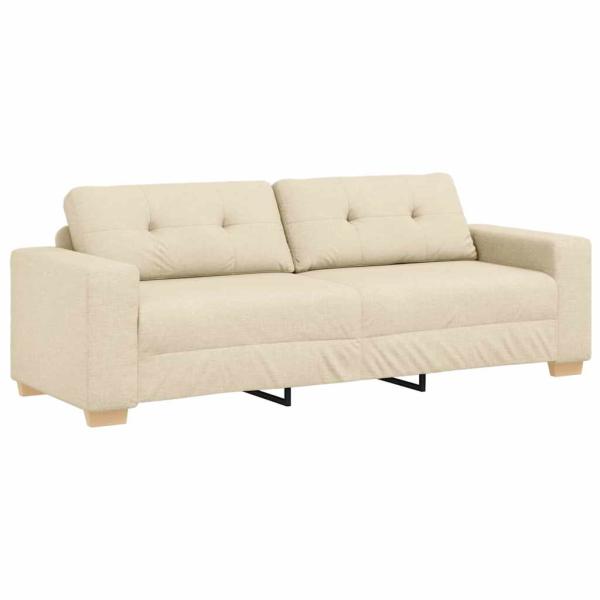 2-teiliges Sofa Set mit Kissen cremefarbenes Stoff