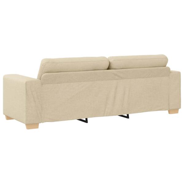 2-teiliges Sofa Set mit Kissen cremefarbenes Stoff