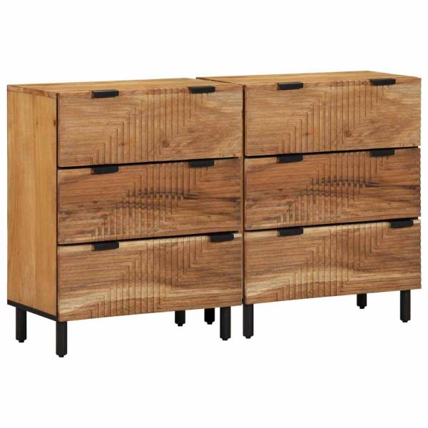 ARDEBO.de - 2er Set Akazien Sideboards 60x33x75 cm