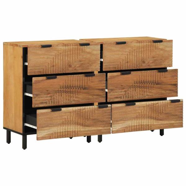 2er Set Akazien Sideboards 60x33x75 cm