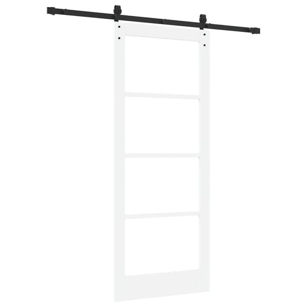 Schiebetür mit Beschlagset 'ORKDAL'Weiße Massivholz & Glas, Innentür mit Glas 'ORKDAL'Weiß 83x202x4 cm