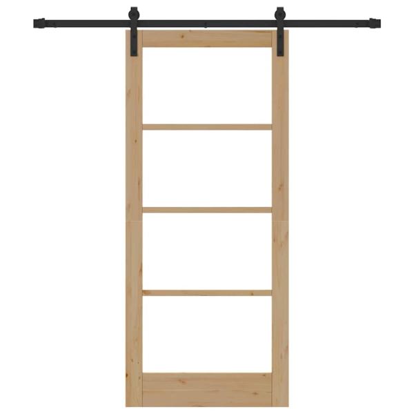 Schiebetür mit Beschlagset 'ORKDAL'Massivholz & Glas, Innentür mit Glas 'ORKDAL'86x198.5x4 cm Massivholz Kiefer