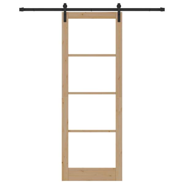 Schiebetür mit Zubehör-Set 'ORKDAL'Massivholz & Glas, Innentür mit Glas 'ORKDAL'83x232x4 cm Massives Holz Kiefer