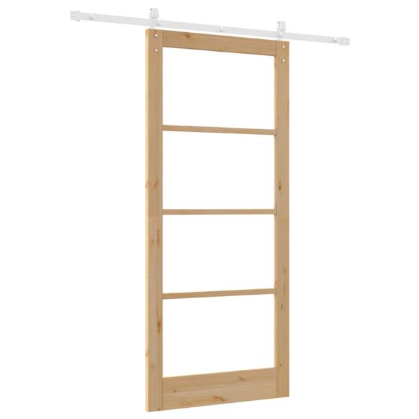 Schiebetür mit Hardware-Set 'ORKDAL'aus massivem Holz und Glas, Innentür mit Glas 'ORKDAL'93x211x4 cm aus massivem Kiefernholz