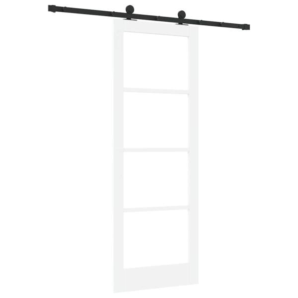 Schiebetür mit Hardware-Set 'ORKDAL'Weiß, Massivholz & Glas, Innentür mit Glas 'ORKDAL'Weiß 78x211x4 cm