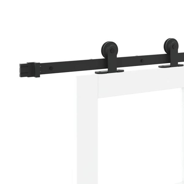 Schiebetür mit Beschlägen 'ORKDAL'Weißes Massivholz & Glas, Innentür mit Glas 'ORKDAL'Weiß 93x202x4 cm