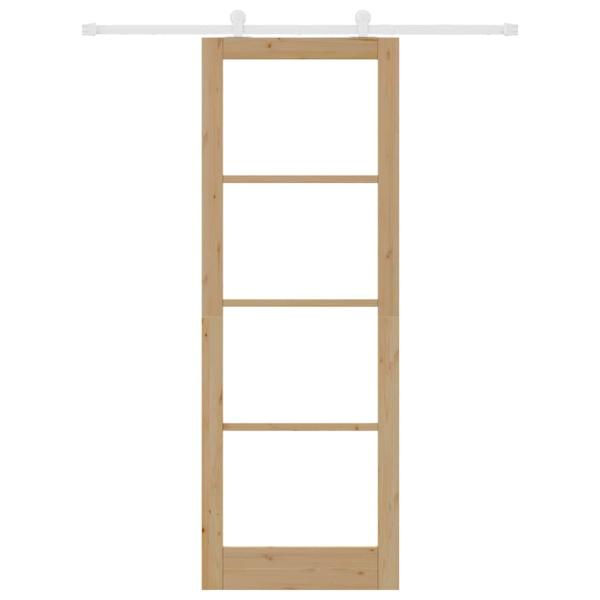 Schiebetür mit Beschlagset 'ORKDAL'aus massivem Holz & Glas, Innentür mit Glas 'ORKDAL'83x232x4 cm aus massivem Kiefernholz