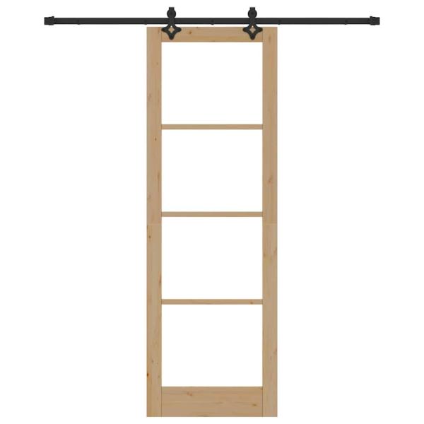 Schiebetür Set 'ORKDAL'aus massivem Holz & Glas, Innentür mit Glas 'ORKDAL'78x232x4 cm aus massivem Kiefernholz