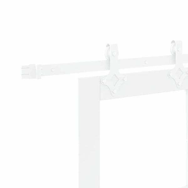Schiebetür mit Hardware-Set Weiß 61x198,5 cm Massivholz Kiefer, Innentür mit Glas 'ORKDAL'Weiß 61x198,5x4 cm