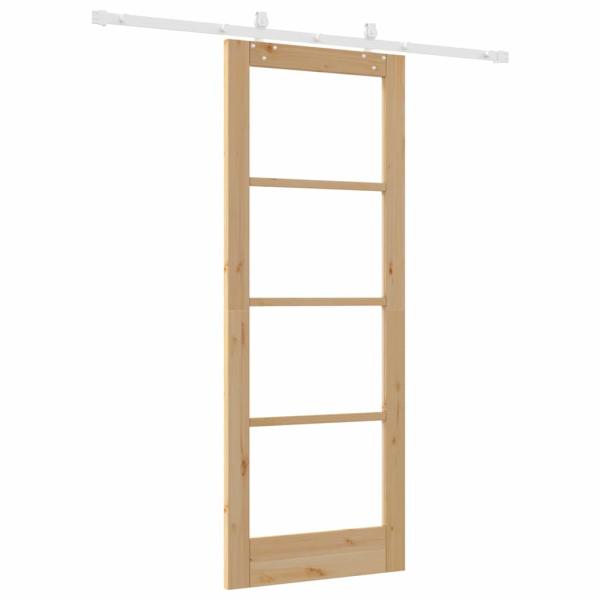 Schiebetür mit Hardware Set 78x202 cm Massivholz Kiefer, Innentür mit Glas 'ORKDAL'78x202x4 cm Massivholz Kiefer