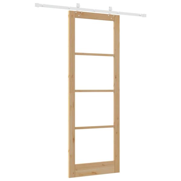 Schiebetür mit Hardware-Set 83x232 cm Massivholz Kiefer, Innentür mit Glas 'ORKDAL'83x232x4 cm Massivholz Kiefer