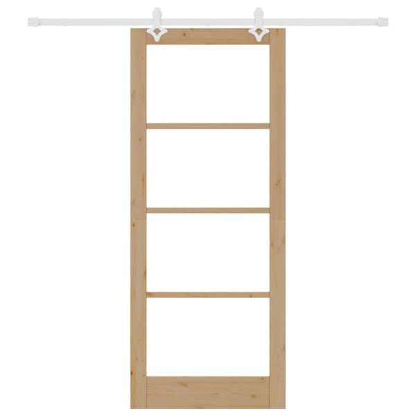 Schiebetür mit Hardware Set 86x211 cm Massivholz Kiefer, Innentür mit Glas 'ORKDAL'86x211x4 cm Massivholz Kiefer