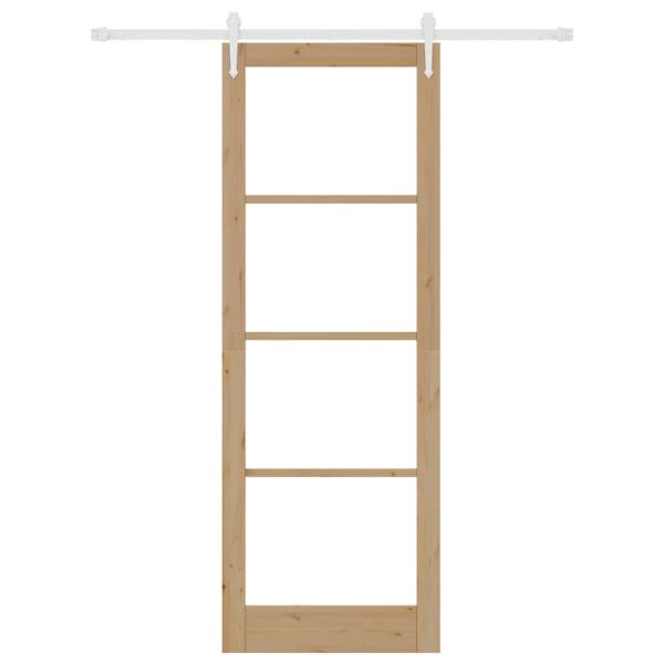 Schiebetür mit Beschlägen Set 83x232 cm Massivholz Kiefer, Innentür mit Glas 'ORKDAL'83x232x4 cm Massivholz Kiefer