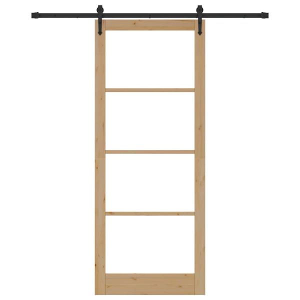 Schiebetür mit Zubehör Set 93x232 cm Massivholz Kiefer, Innentür mit Glas 'ORKDAL'93x232x4 cm Massivholz Kiefer