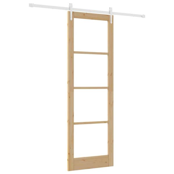 Schiebetür mit Bausatz 78x232 cm Massivholz Fichte, Innentür mit Glas 'ORKDAL'78x232x4 cm Massivholz Fichte