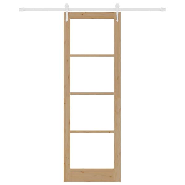 Schiebetür mit Bausatz 78x232 cm Massivholz Fichte, Innentür mit Glas 'ORKDAL'78x232x4 cm Massivholz Fichte