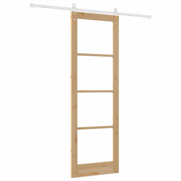 Schiebetür mit Bausatz 78x232 cm Massivholz Fichte, Innentür mit Glas 'ORKDAL'78x232x4 cm Massivholz Fichte