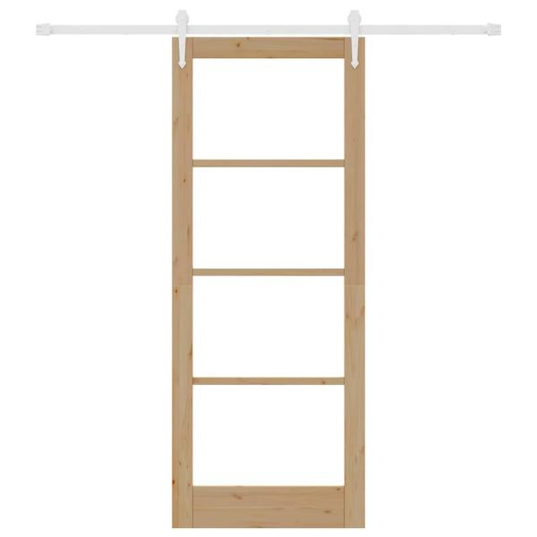 Schiebetür mit Hardware-Set 83x211 cm Massivholz Kiefer, Innentür mit Glas "ORKDAL" 83x211x4 cm Massivholz Kiefer