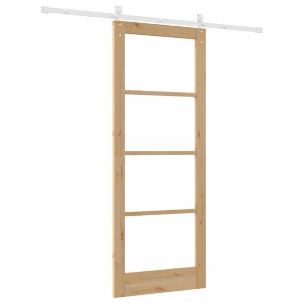 Schiebetür mit Hardware-Set 83x211 cm Massivholz Kiefer, Innentür mit Glas "ORKDAL" 83x211x4 cm Massivholz Kiefer