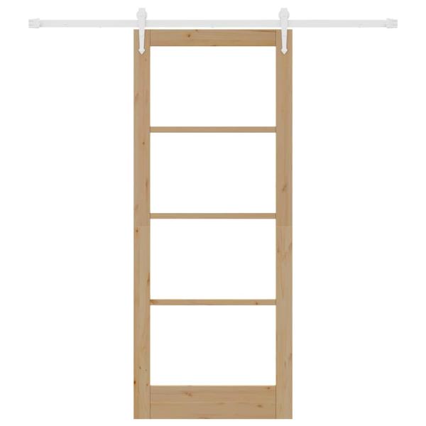 Schiebetür mit Hardware-Set 86x211 cm aus massivem Holz, Innentür mit Glas 'ORKDAL'86x211x4 cm aus massivem Holz