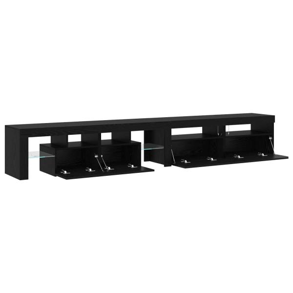 TV-Schränke 3 Stück mit LED-Lichtern Schwarzes Eichenholz, TV-Schränke mit LED-Lichtern 2 Stück Schwarzes Eichenholz 60x35x40 cm Holzwerkstoff