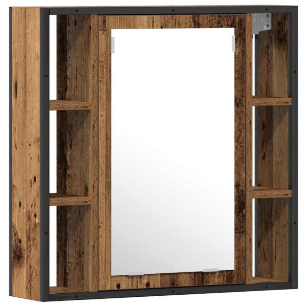 2-teiliges Badezimmer Möbel Set Altholz Holzwerkstoff