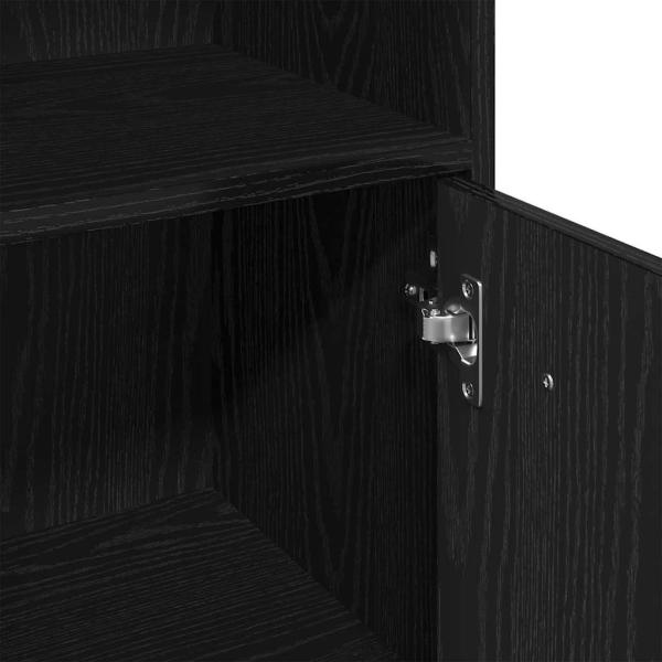 3-teiliges Badezimmermöbel-Set Schwarz-Eiche Holzwerkstoff