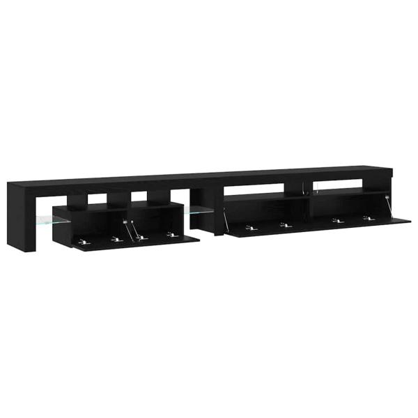 TV-Schränke 3 Teile mit LED-Lichtern schwarzes Eichenholz Holzwerkstoff, TV-Schränke mit LED-Lichtern 2 Teile schwarzes Eichenholz 75x35x40 cm Holzwerkstoff