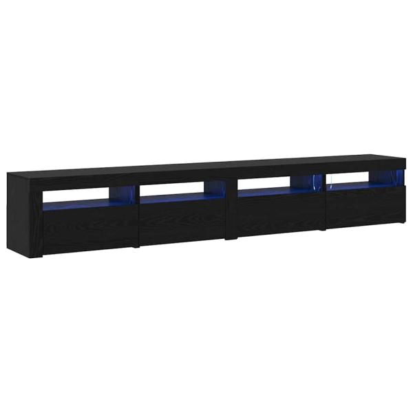 3-teiliges TV Schrank Set mit LED Lichtern Schwarze Eiche Ingenie Holz, TV Schränke mit LED Lichtern 2 Stk Schwarze Eiche 60x35x40 cm Ingenie Holz