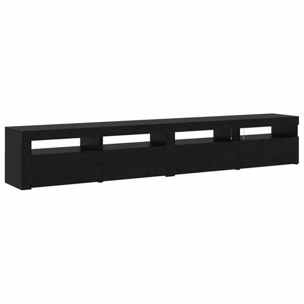 3-teiliges TV Schrank Set mit LED Lichtern Schwarze Eiche Ingenie Holz, TV Schränke mit LED Lichtern 2 Stk Schwarze Eiche 60x35x40 cm Ingenie Holz
