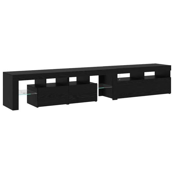 TV-Schränke 2 Stück mit LED-Lichtern Schwarze Eiche Holzwerkstoff, TV-Ständer mit LED-Lichtern - Schwarze Eiche, 90x35x40 cm, aus Holzwerkstoff