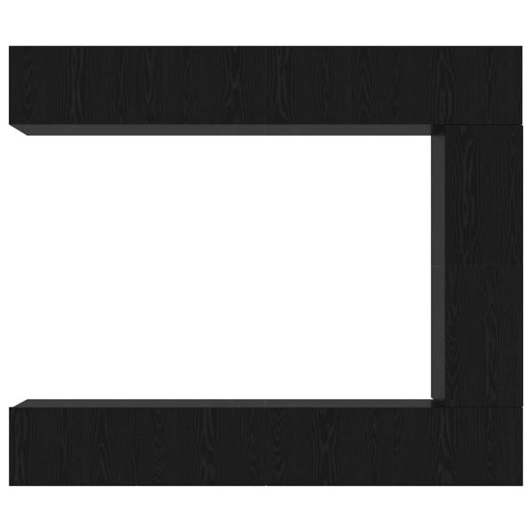 5-teiliges TV Schrankset Wandmontiert Schwarz Eichenholz