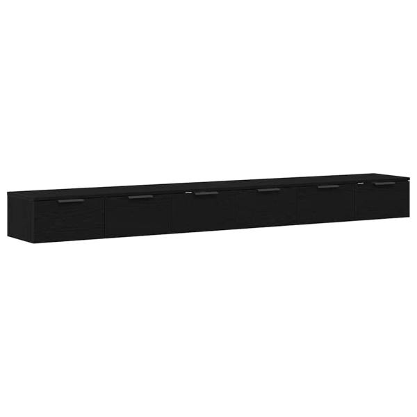 Wandregale 2 Stk Schwarz Eiche 102x30x20 cm Holzwerkstoff