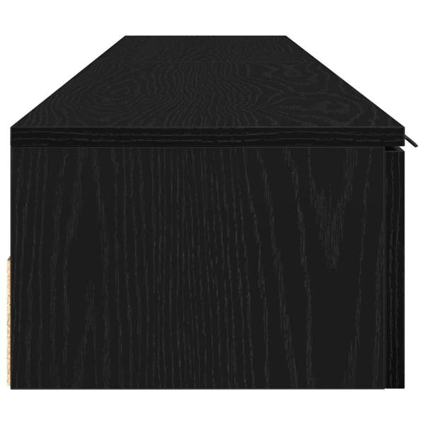 Wandregale 2 Stk Schwarz Eiche 102x30x20 cm Holzwerkstoff