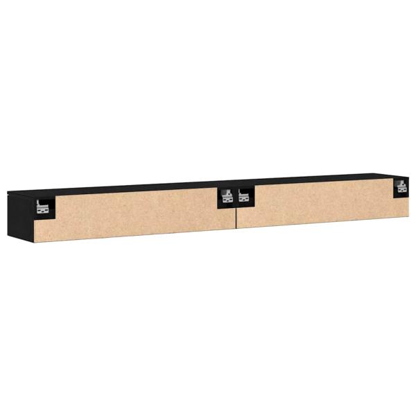 Wandregale 2 Stk Schwarz Eiche 102x30x20 cm Holzwerkstoff