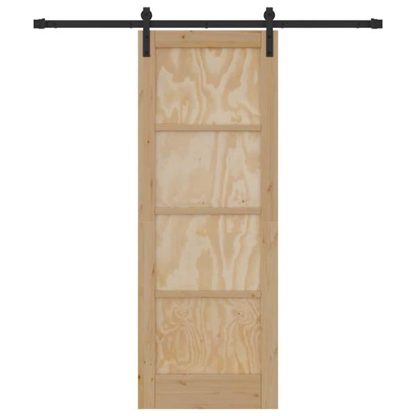 Schiebetür mit Montageset 73,5x198,5 cm Massives Kiefernholz, Innertür 'ORKDAL'73,5x198,5x4 cm Massives Kiefernholz