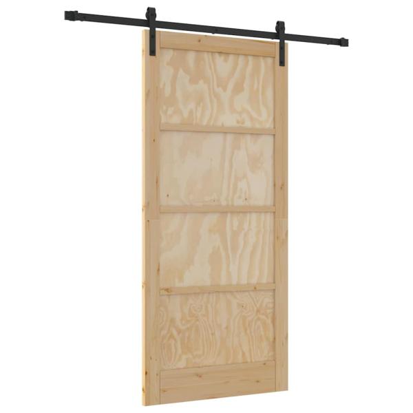 Schiebetür mit Zubehör-Set 93x202 cm Massivholz Kiefer, Innentür