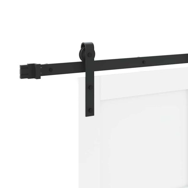 Schiebetür mit Zubehör-Set Weiß 93x211 cm Massivholz Kiefer, Innentür 'ORKDAL'Weiß 93x211x4 cm Massivholz Kiefer