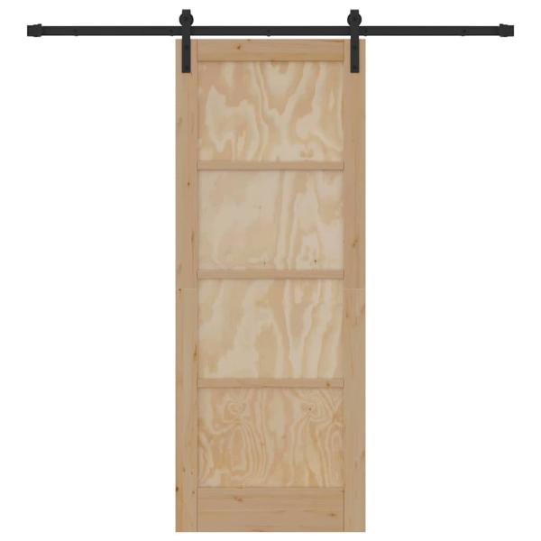 Schiebetür mit Beschläge-Set 78x202 cm Massivholz Kiefer, Innentür 'ORKDAL'78x202x4 cm Massivholz Kiefer