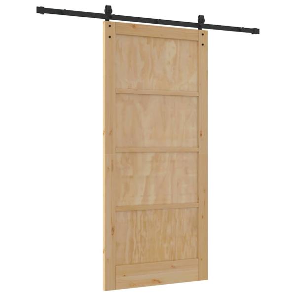 Schiebetür mit Zubehör-Set 93x202 cm Massivholz Kiefer, Innentür
