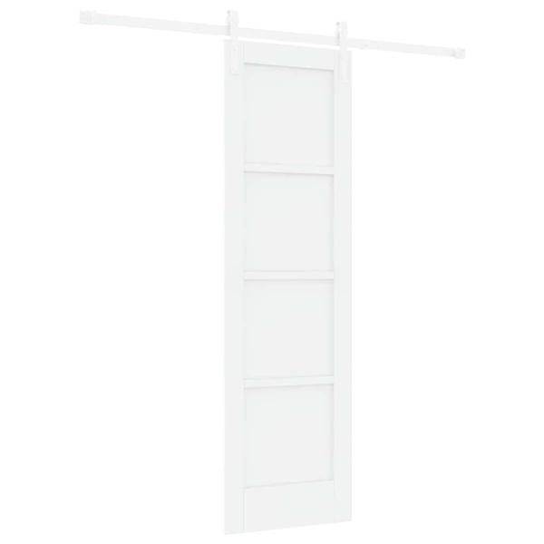 Schiebetür mit Hardware-Set Weiß 61x198,5 cm Massivholz Kiefer, Innentür ?ORKDAL? Weiß 61x198,5x4 cm Massivholz Kiefer